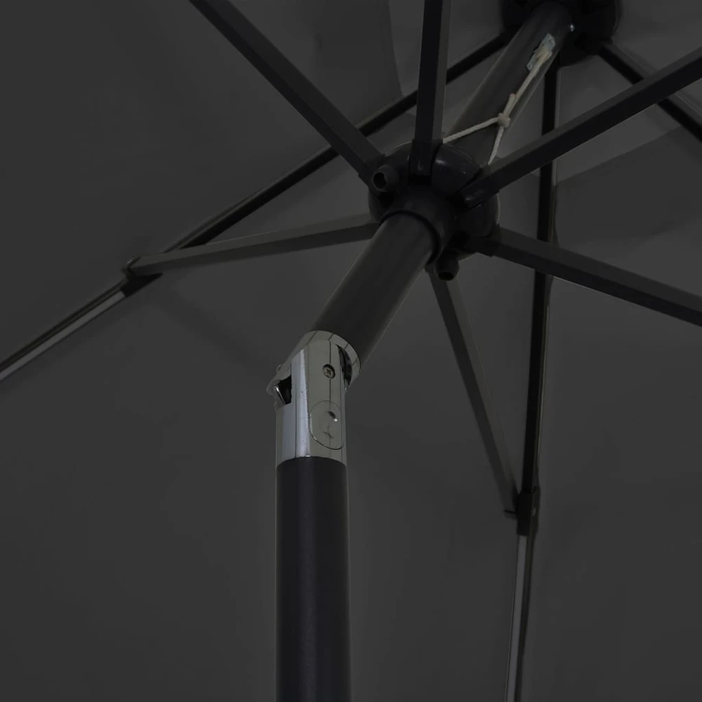 Sodo skėtis su LED ir aliuminio stulpu, antracito, 300cm