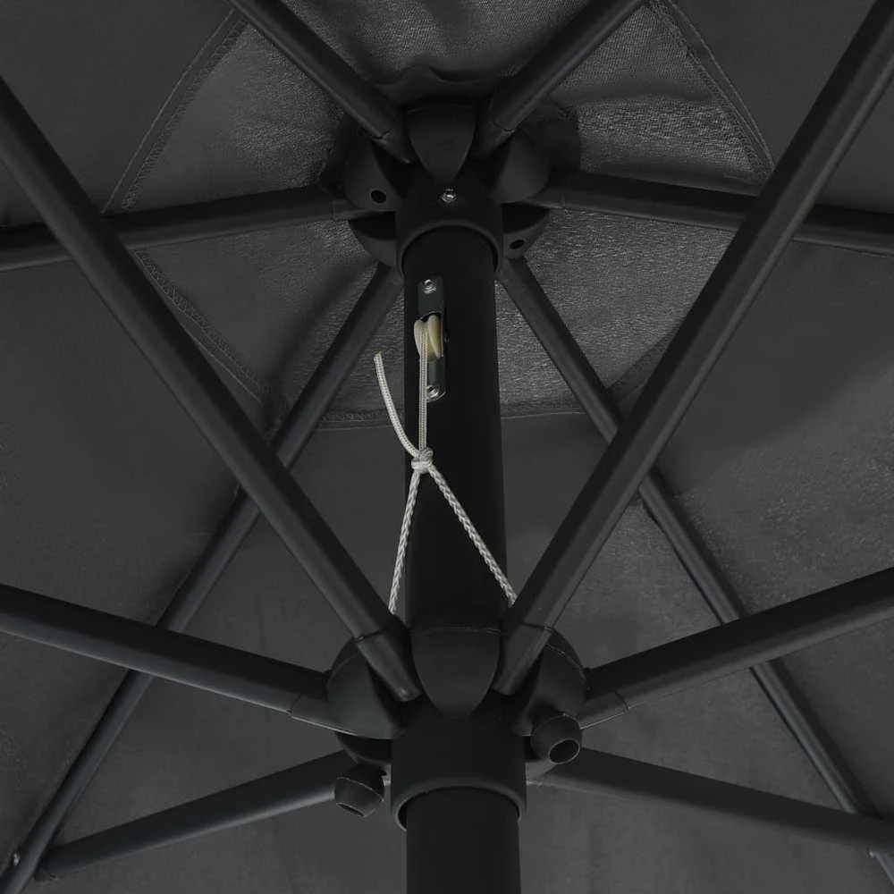 Sodo skėtis su LED ir aliuminio stulpu, antracito, 270cm