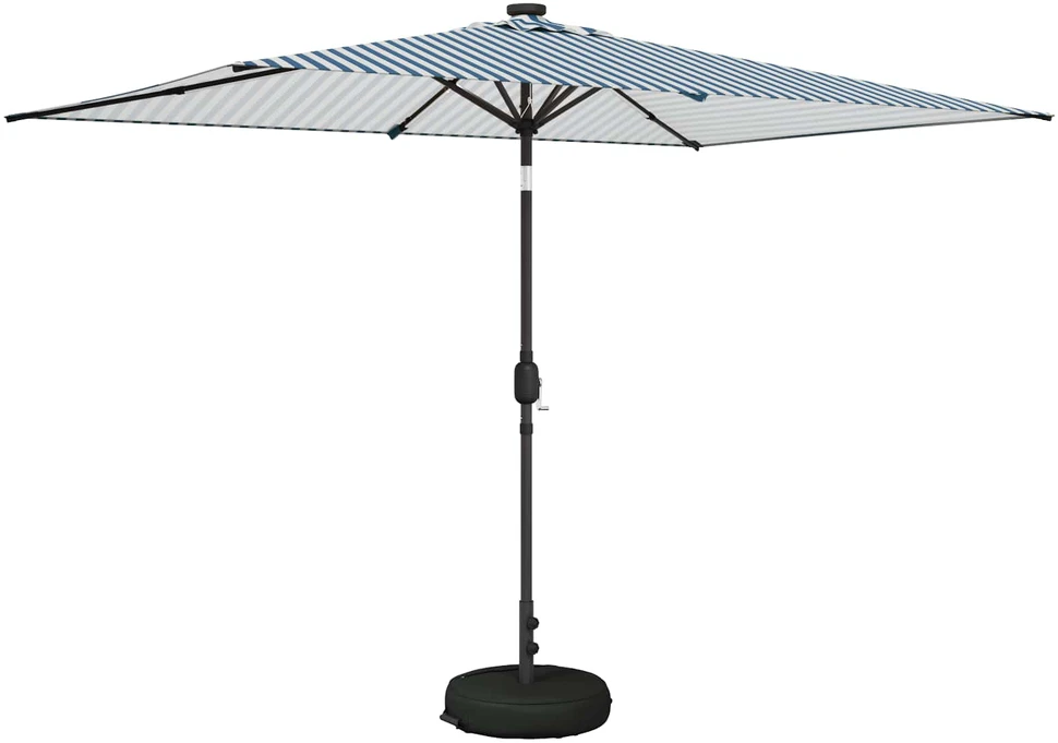 Sodo skėtis su LED šviesomis ir standu 200 x 300 cm Poliesteris