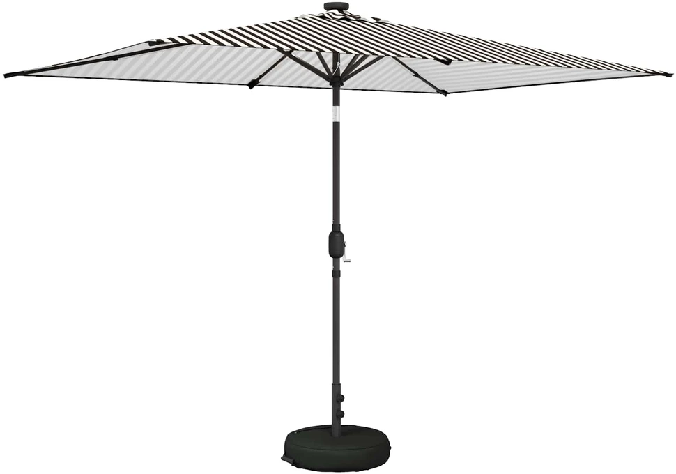 Sodo skėtis su LED šviesomis ir standu 200 x 300 cm Poliesteris