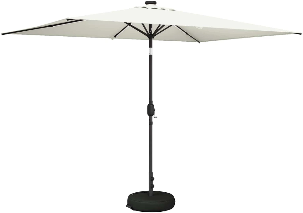 Sodo skėtis su LED šviesomis ir standu 200 x 300 cm Poliesteris