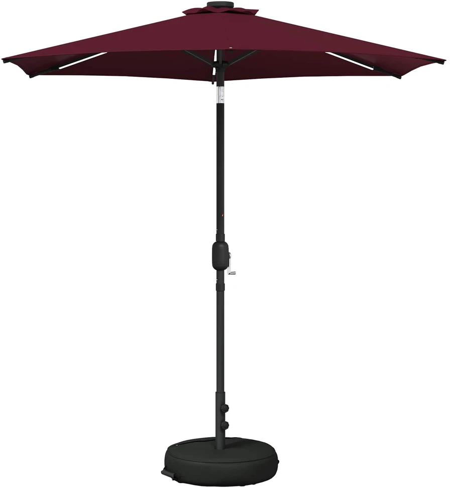 Sodo skėtis su LED šviesomis ir standu 230 x 230 cm Poliesteris