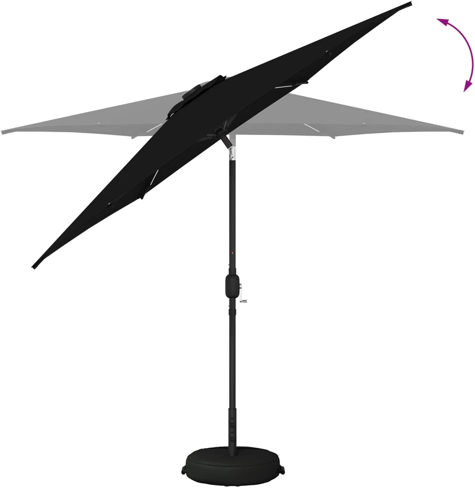 Sodo skėtis su LED šviesomis ir standu 270 x 270 cm Poliesteris