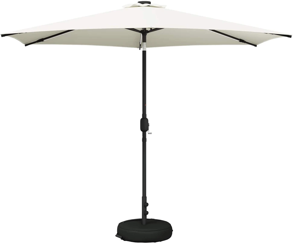 Sodo skėtis su LED šviesomis ir standu 300 x 300 cm Poliesteris