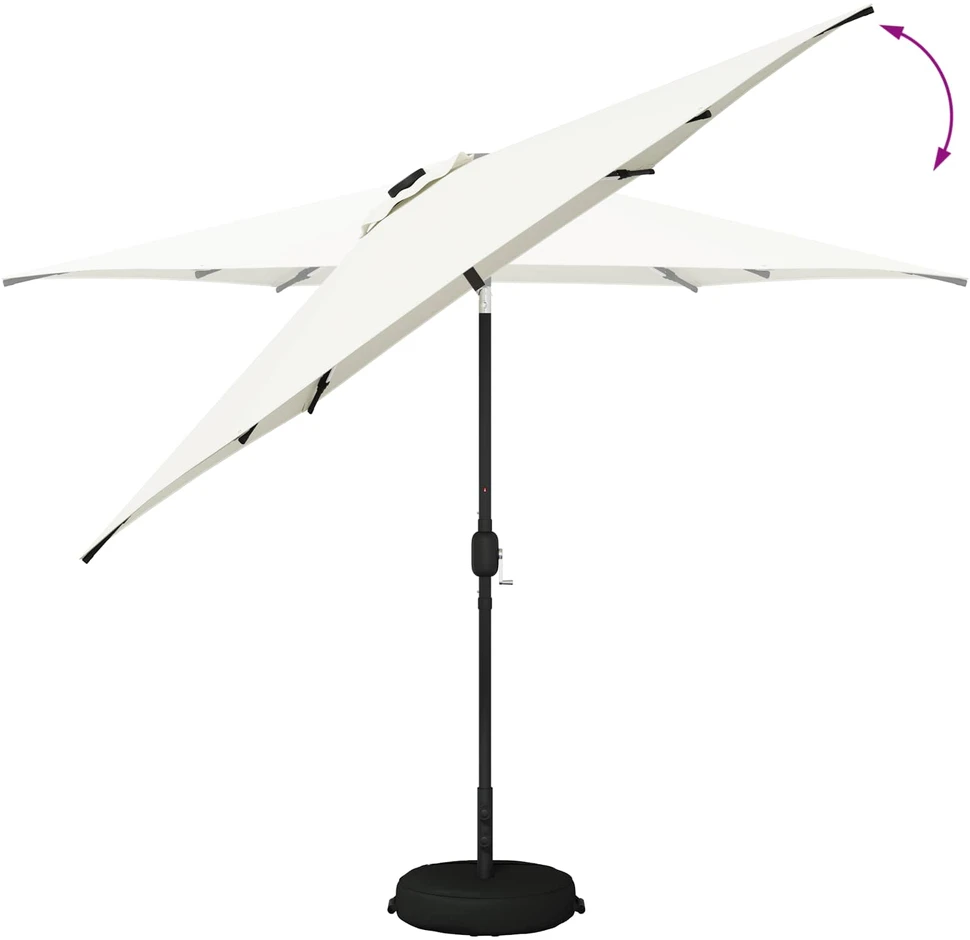 Sodo skėtis su LED šviesomis ir standu 300 x 300 cm Poliesteris