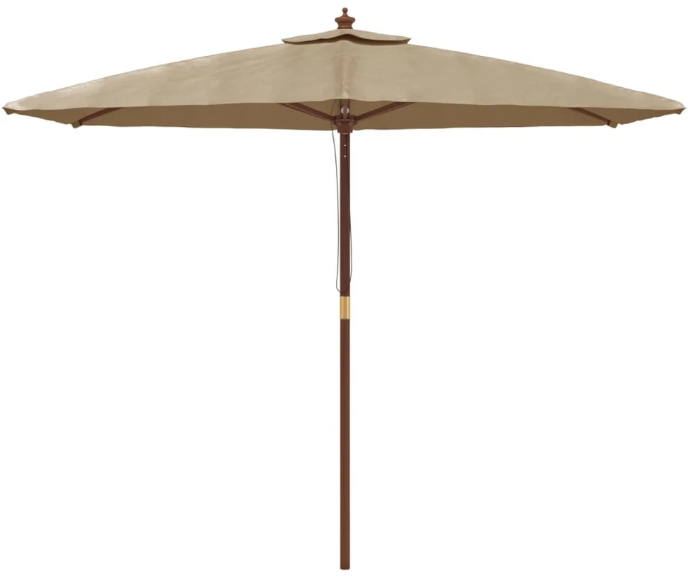 Sodo skėtis su mediniu stulpu, taupe spalvos, 299x240cm