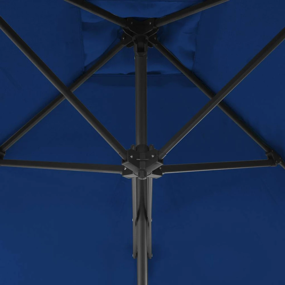Sodo skėtis su plieniniu stulpu, mėlynos spalvos, 300x230cm