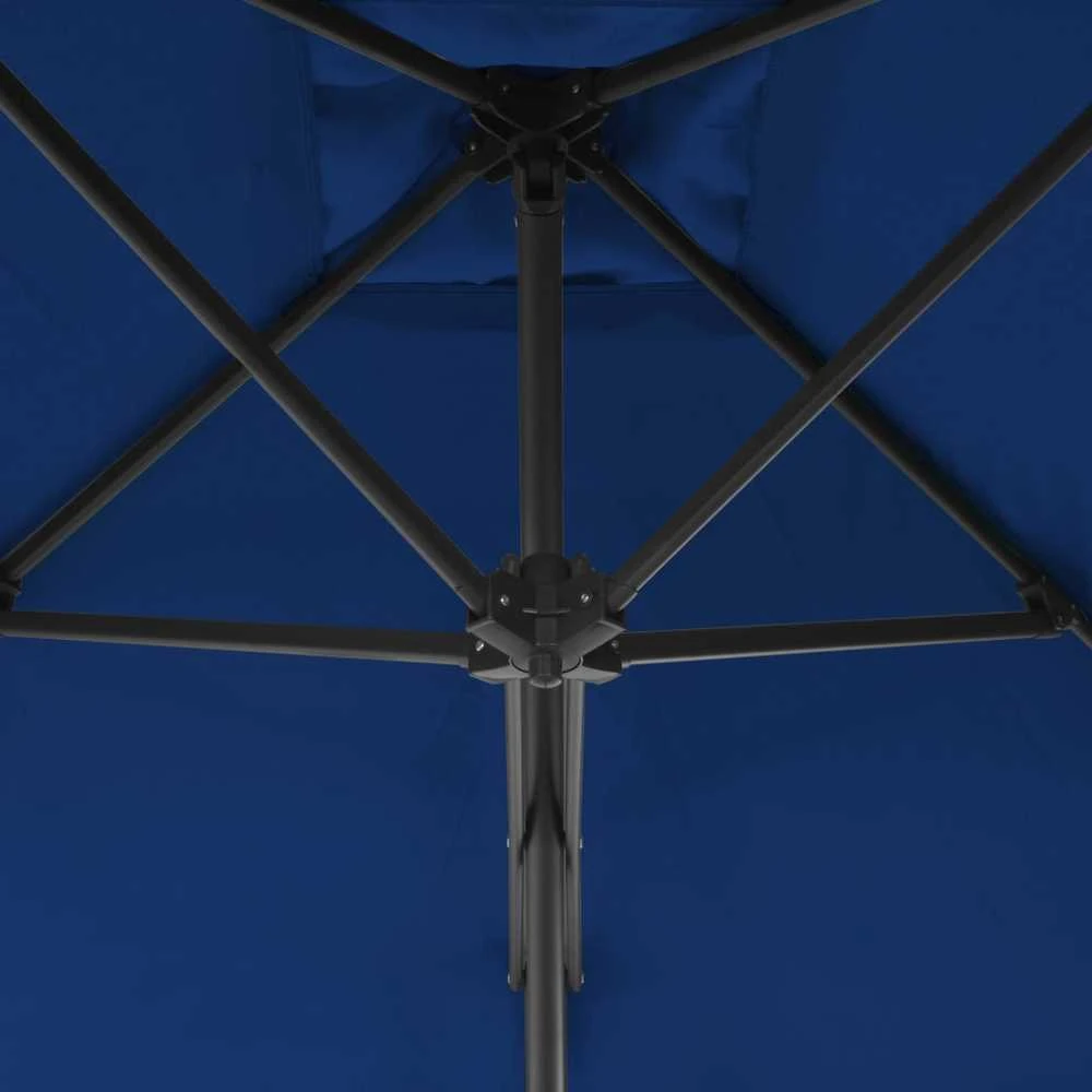 Sodo skėtis su plieniniu stulpu, mėlynos spalvos, 300x230cm