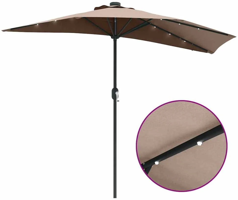 Sodo skėtis 294 x 150 x 223 cm Poliesteris ir plienas Tortora
