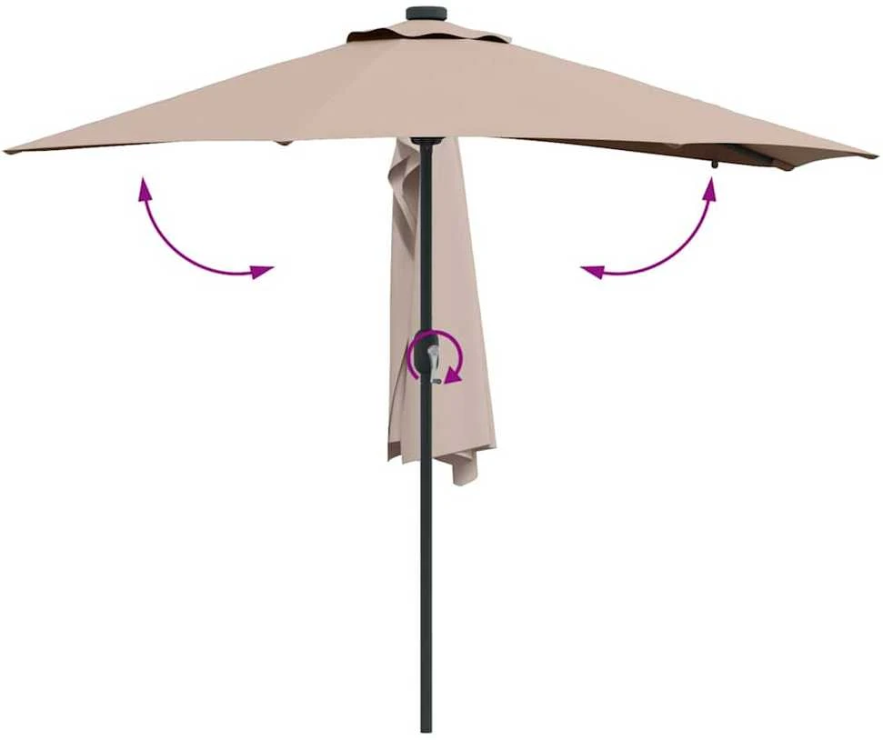 Sodo skėtis 294 x 150 x 223 cm Poliesteris ir plienas Tortora