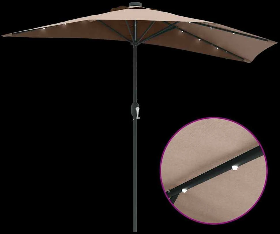 Sodo skėtis 294 x 150 x 223 cm Poliesteris ir plienas Tortora