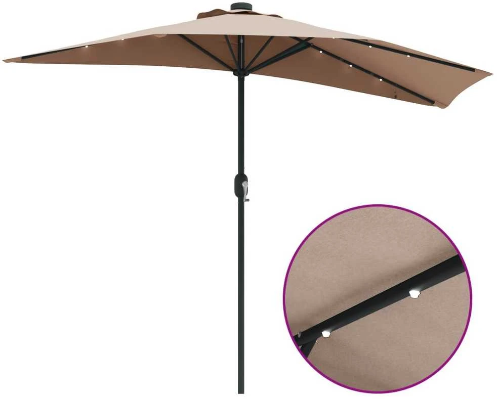 Sodo skėtis 294 x 150 x 224 cm Poliesteris ir plienas Taupe