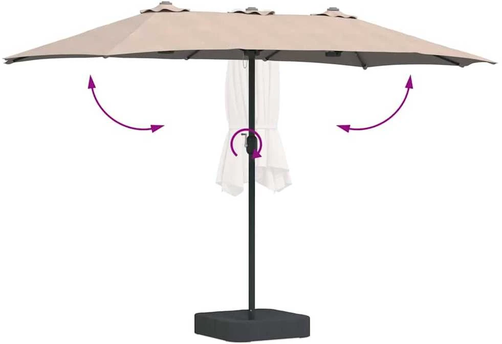 Sodo skėtis 385 x 209 x 244 cm Poliesteris Tortora