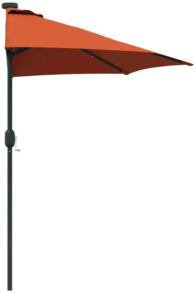 Sodo skėtis 294 x 150 x 224 cm Poliesteris ir plienas Terakotos
