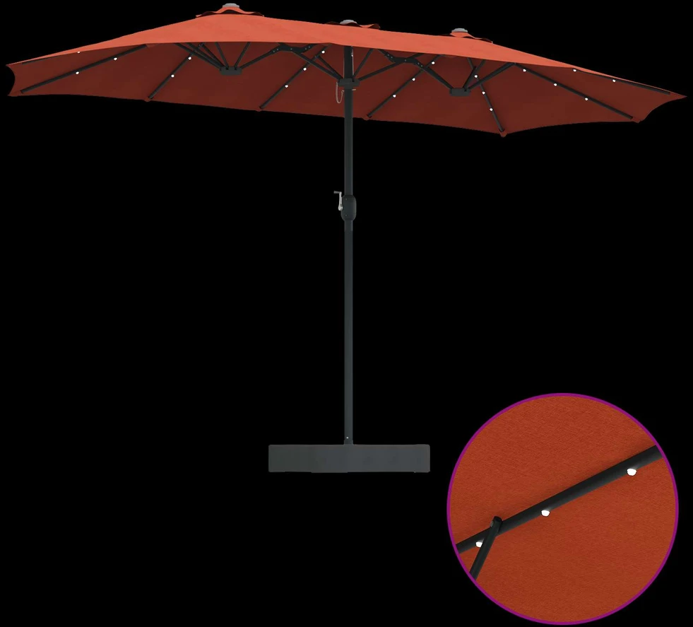 Sodo skėtis Terakotos 385 x 209 x 244 cm Poliesteris