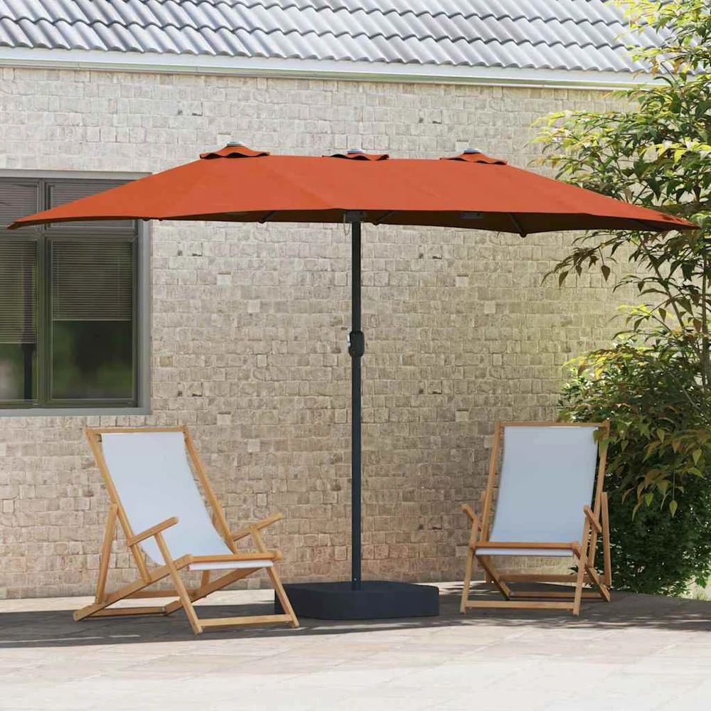 Sodo skėtis Terakotos 385 x 209 x 244 cm Poliesteris ir plienas