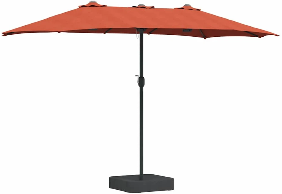 Sodo skėtis Terakotos 385 x 209 x 244 cm Poliesteris ir plienas