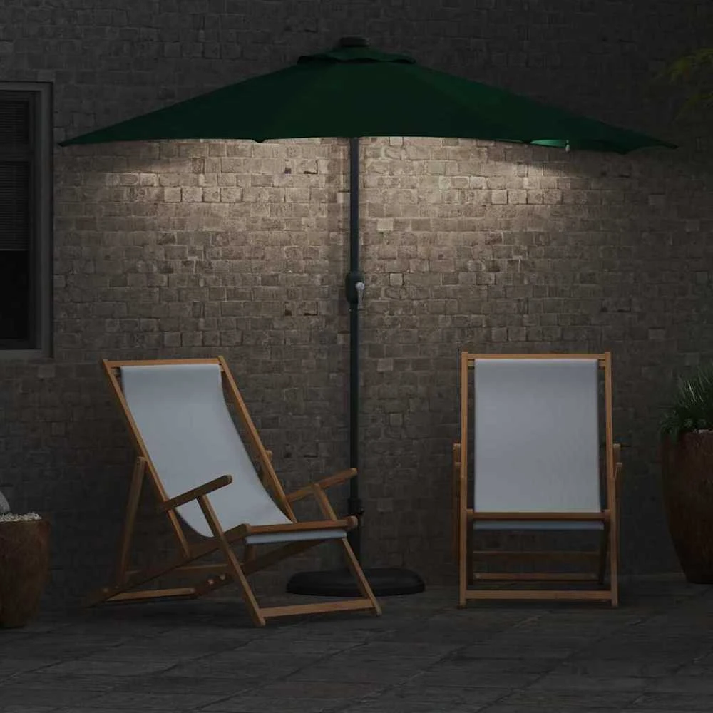 Sodo skėtis Žalia 294 x 150 x 223 cm Poliesteris ir plienas