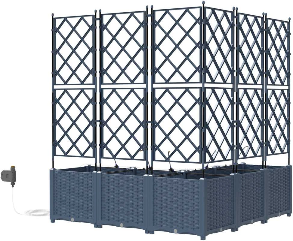Sodo vazonas 5 vnt. Pilka 120 x 120 x 142 cm PP