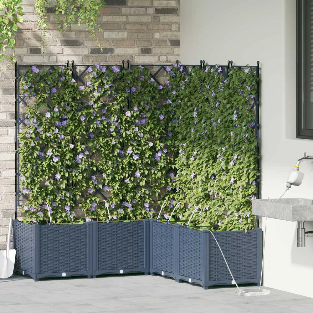Sodo vazonas 5 vnt. Pilka 120 x 120 x 142 cm PP
