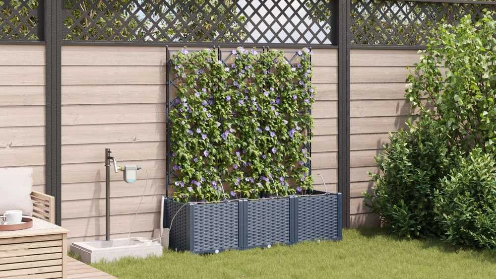 Sodo vazonas 3 vnt. Pilka 120 x 40 x 142 cm PP
