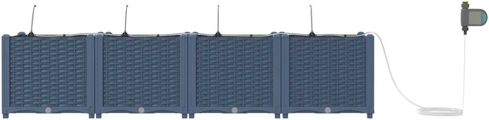 Sodo vazonas 4 vnt. Pilka 160 x 40 x 37,5 cm PP
