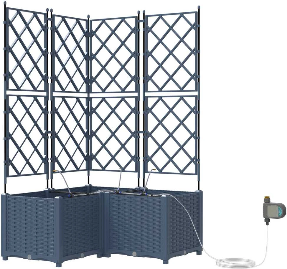 Sodo vazonas 3 vnt. Pilka 80 x 80 x 142 cm PP