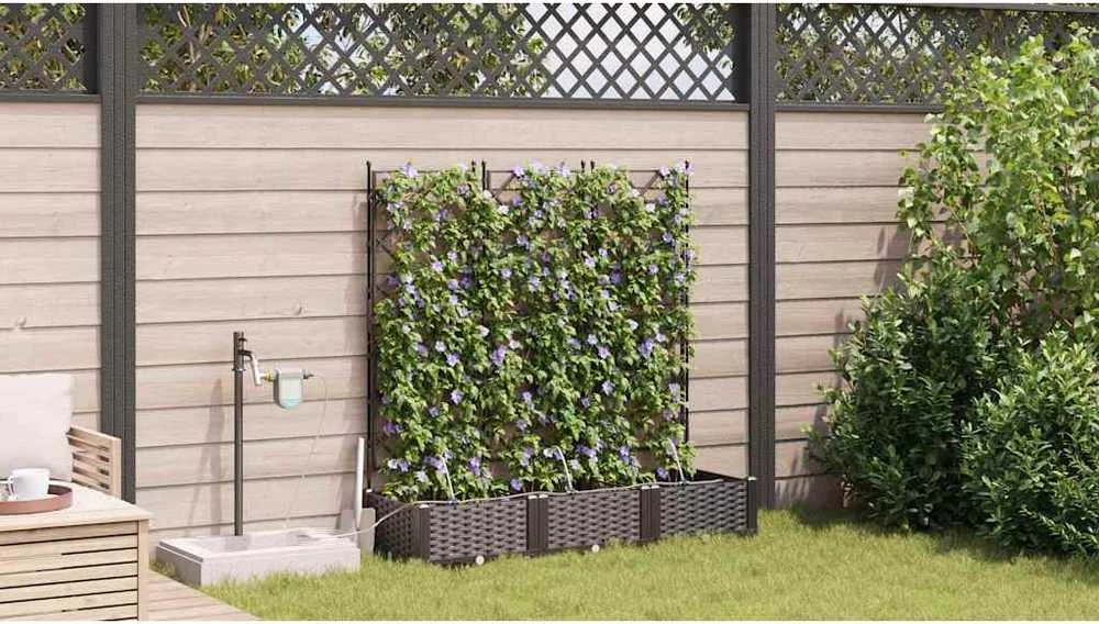 Sodo vazonas 3 vnt. Ruda 120 x 40 x 126 cm PP
