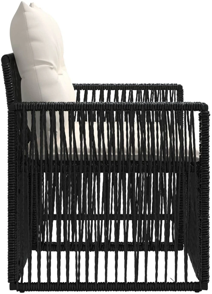 Sodo sofa 2-Vietų skaičius Juoda poliratanas