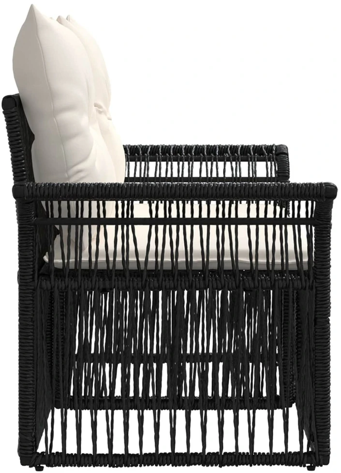 Sodo sofa 2-Vietų skaičius Juoda poliratanas