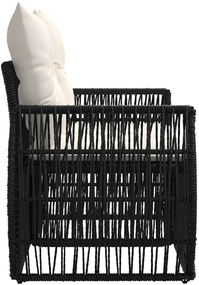 Sodo sofa 2-Vietų skaičius Juoda poliratanas