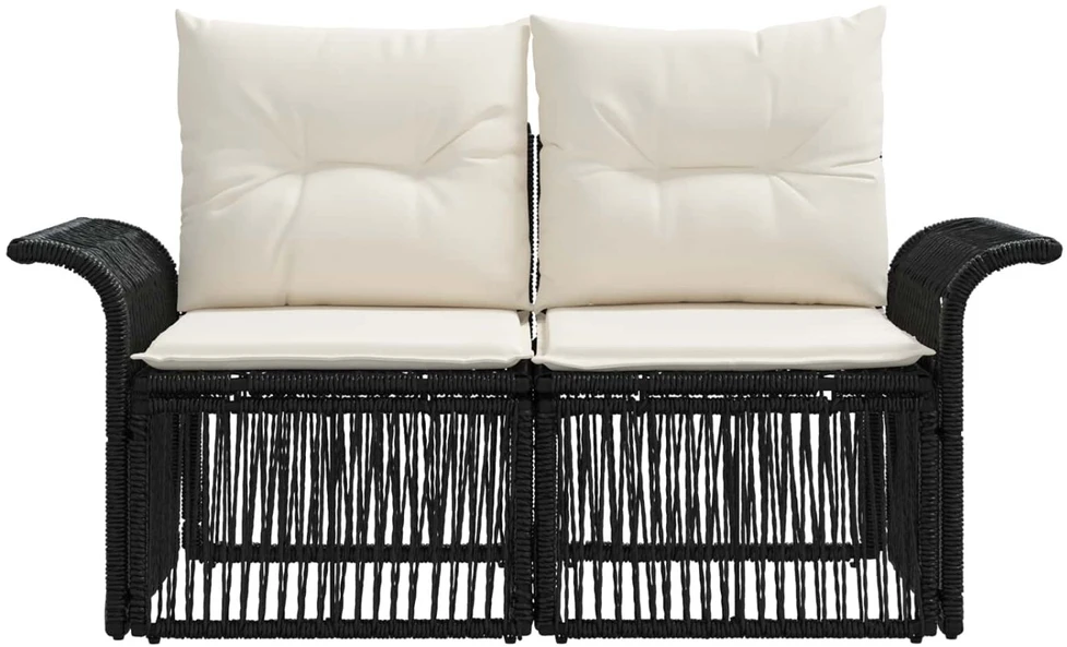 Sodo sofa 2-Vietų skaičius Juoda poliratanas