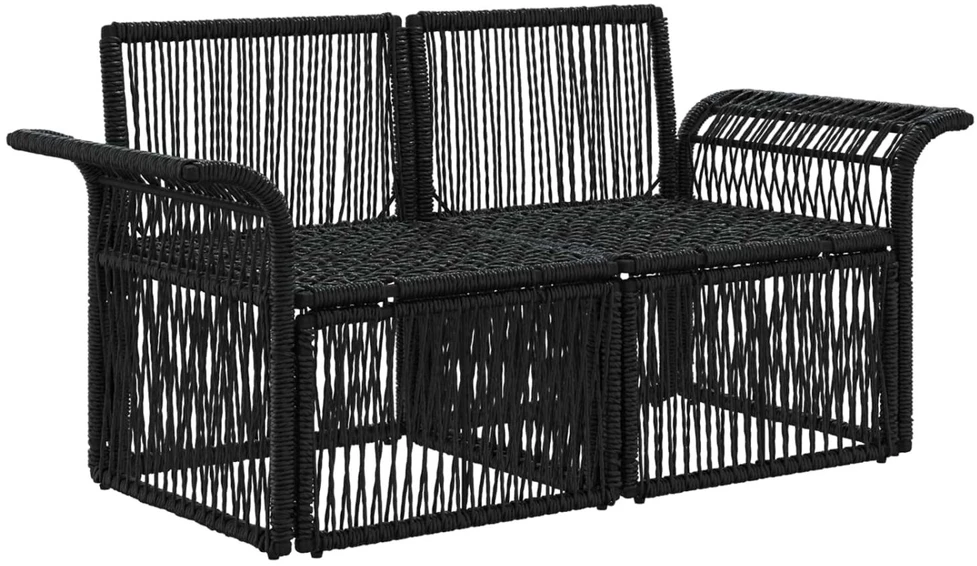 Sodo sofa 2-Vietų skaičius Juoda poliratanas