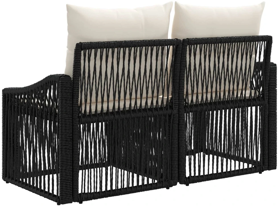 Sodo sofa 2-Vietų skaičius Juoda poliratanas