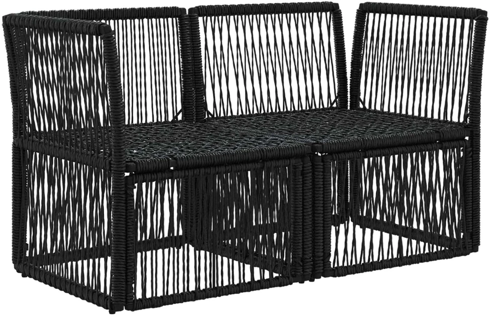 Sodo sofa 2-Vietų skaičius Juoda poliratanas