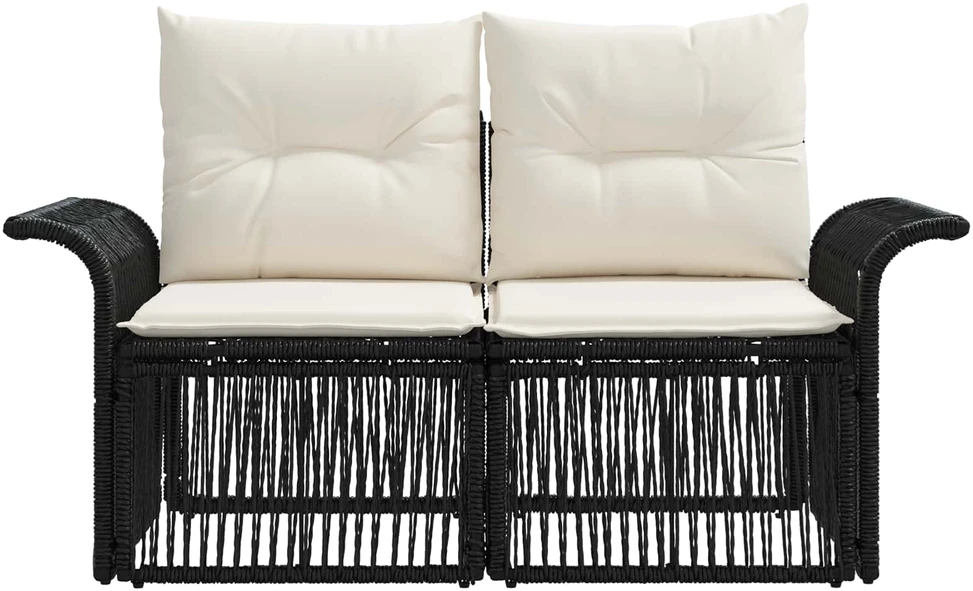 Sodo sofa 2-Vietų skaičius Juoda poliratanas
