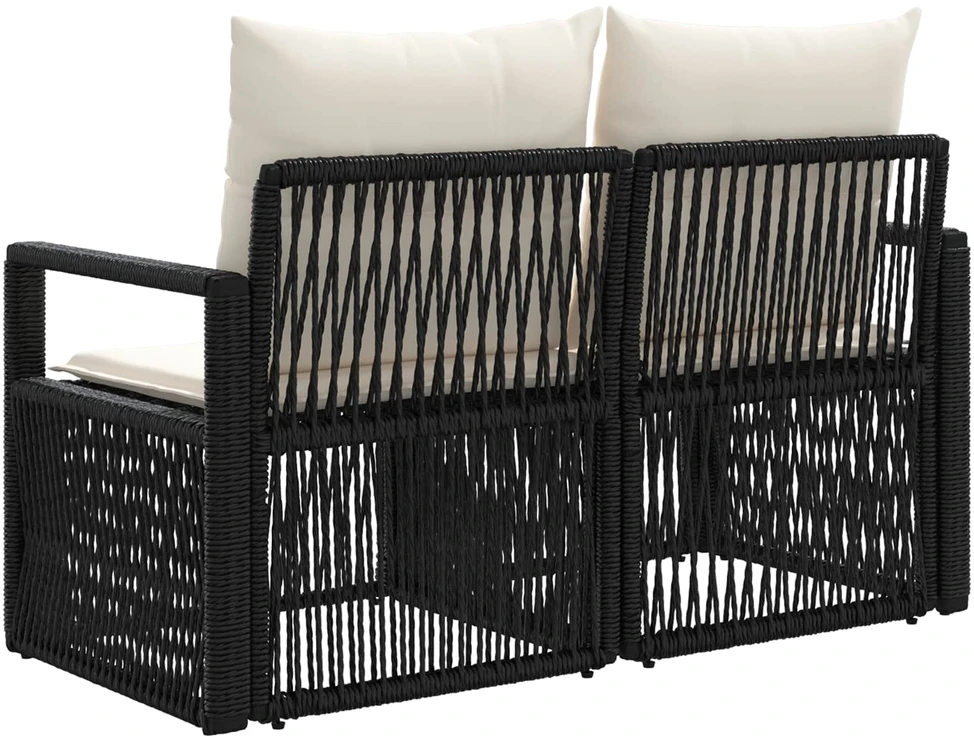 Sodo sofa 2-Vietų skaičius Juoda poliratanas