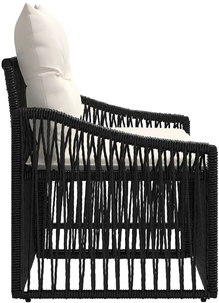 Sodo sofa 2-Vietų skaičius Juoda poliratanas