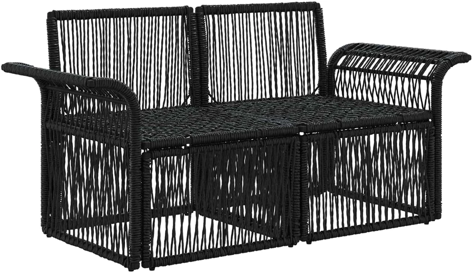 Sodo sofa 2-Vietų skaičius Juoda poliratanas