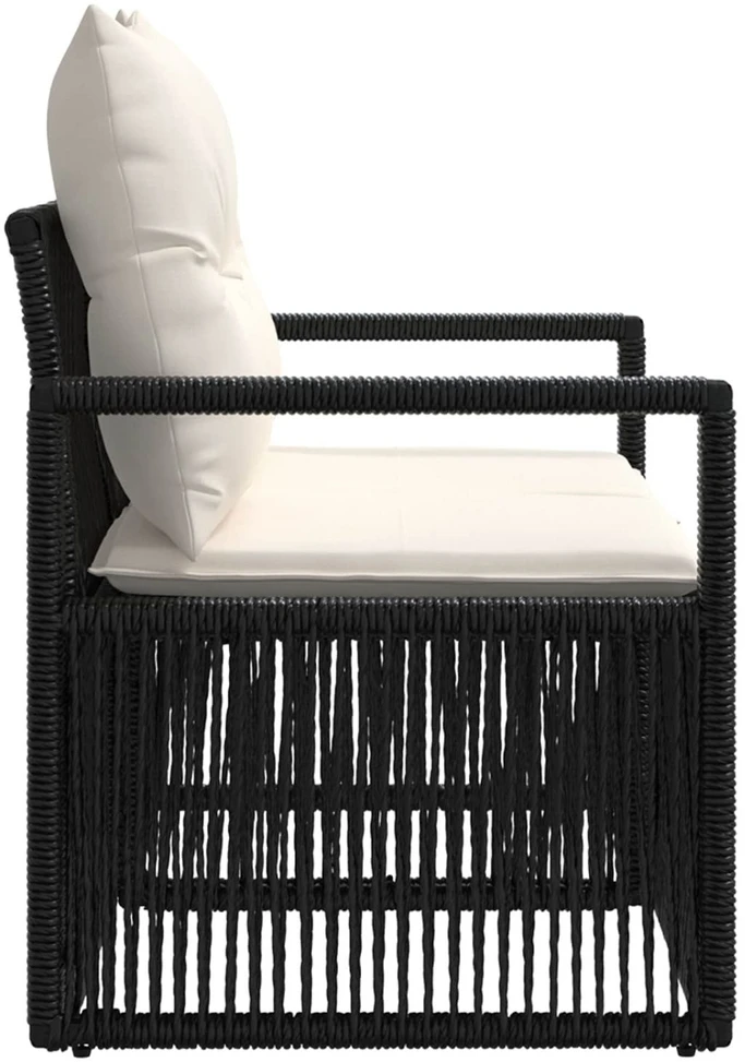 Sodo sofa 2-Vietų skaičius Juoda poliratanas