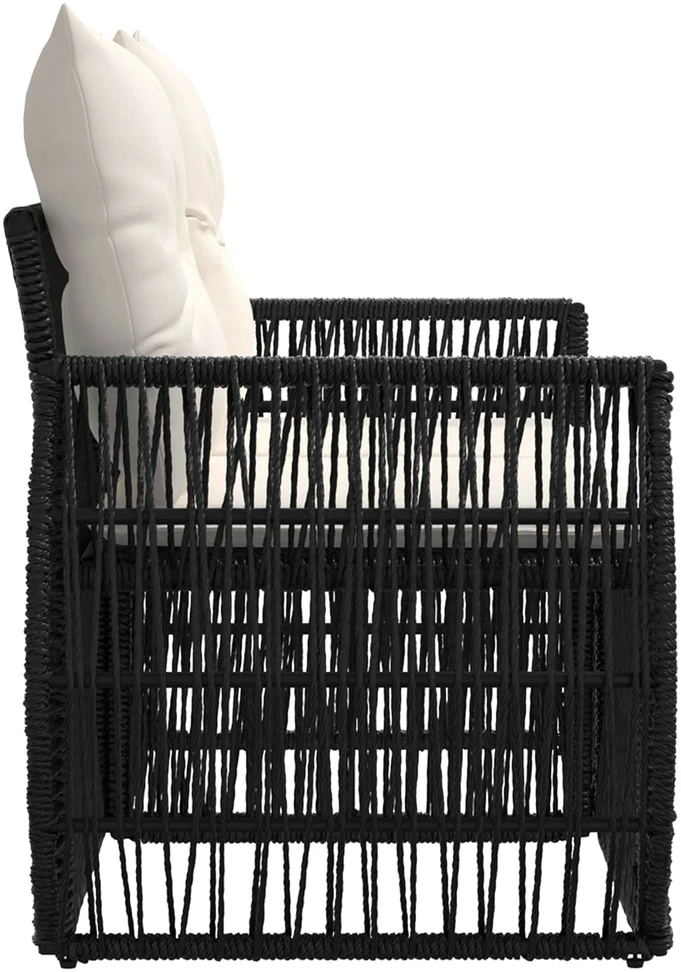 Sodo sofa 2-Vietų skaičius Juoda poliratanas