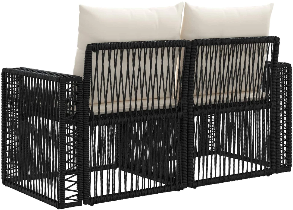 Sodo sofa 2-Vietų skaičius Juoda poliratanas