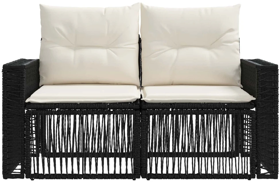 Sodo sofa 2-Vietų skaičius Juoda poliratanas