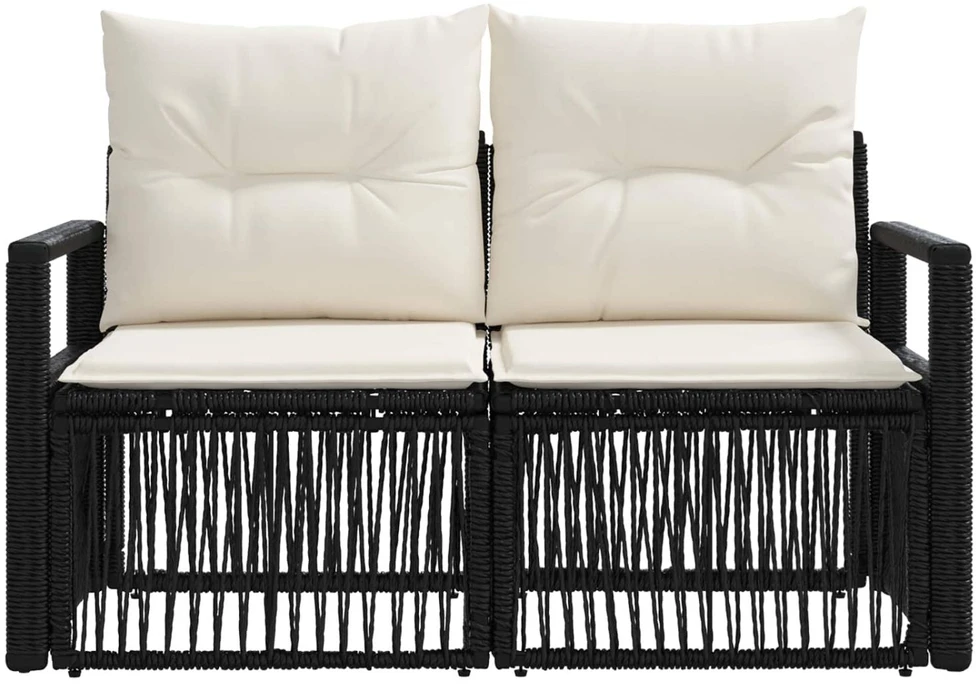 Sodo sofa 2-Vietų skaičius Juoda poliratanas