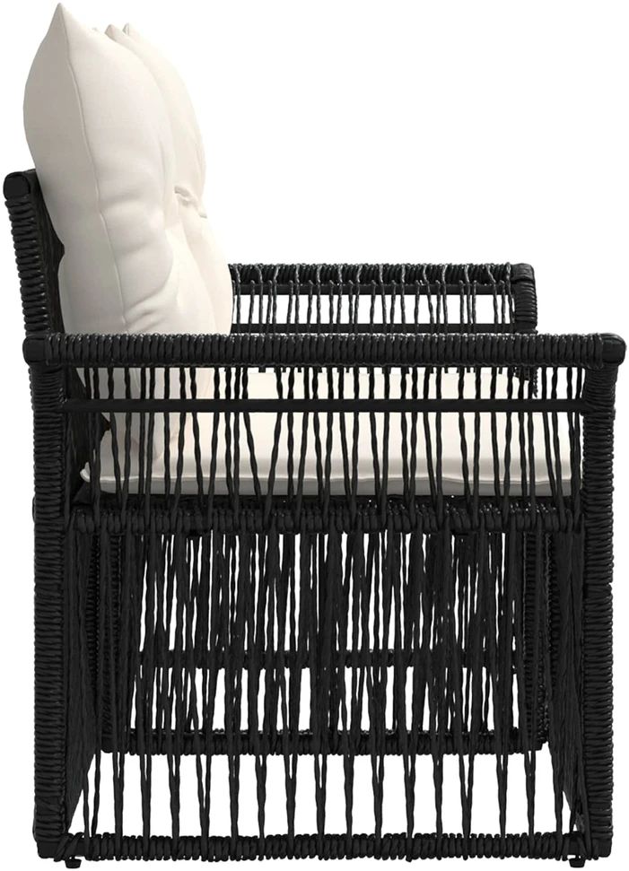 Sodo sofa 2-Vietų skaičius Juoda poliratanas
