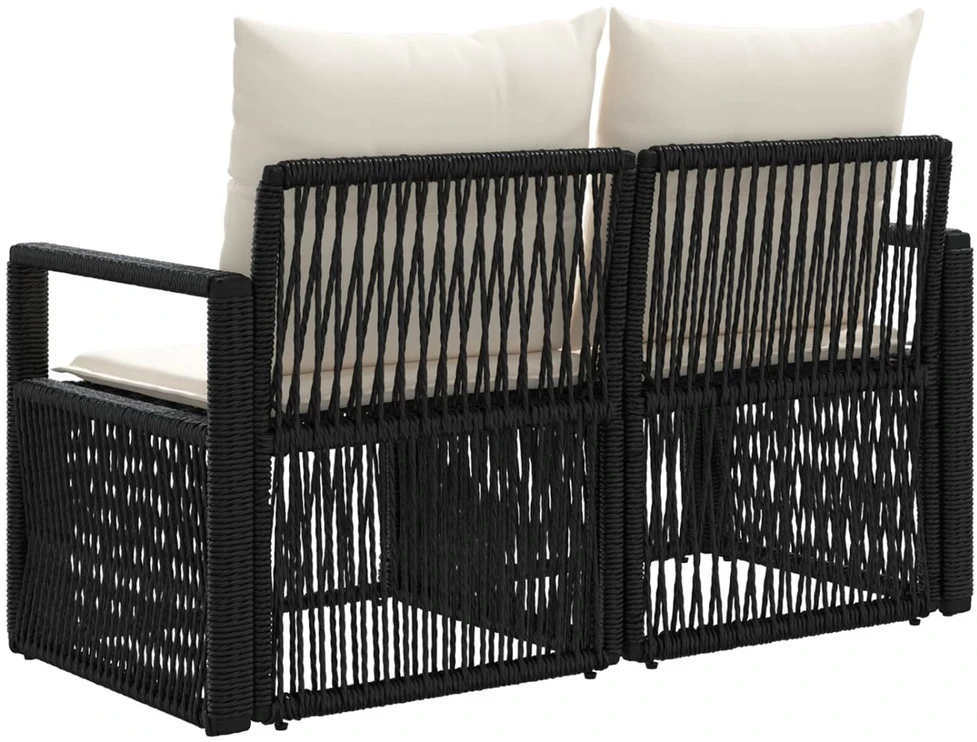 Sodo sofa 2-Vietų skaičius Juoda poliratanas