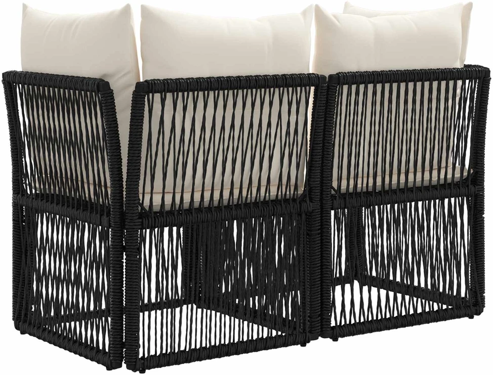 Sodo sofa 2-Vietų skaičius Juoda poliratanas