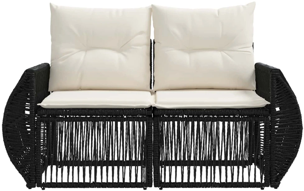 Sodo sofa 2-Vietų skaičius Juoda poliratanas