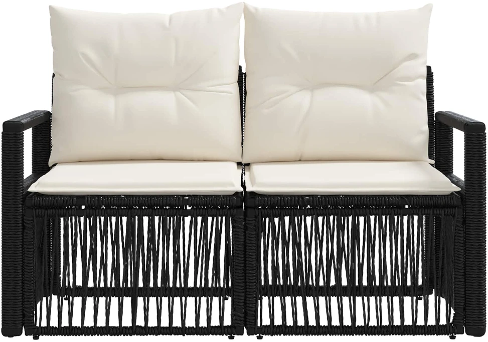 Sodo sofa 2-Vietų skaičius Juoda poliratanas