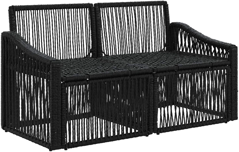 Sodo sofa 2-Vietų skaičius Juoda poliratanas